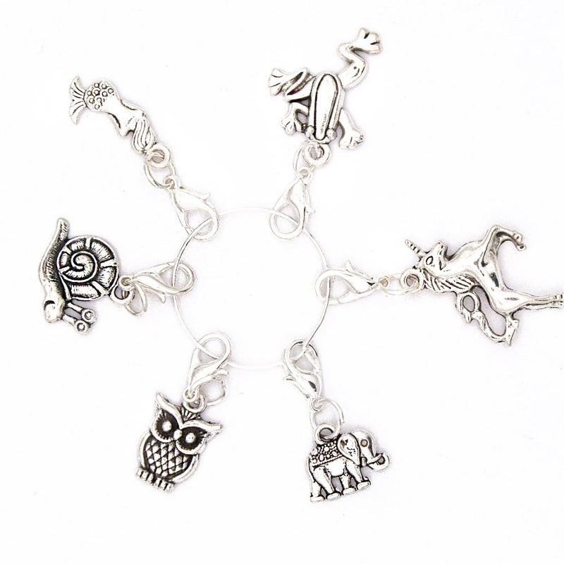 Ascrafter Cute Animal Zipper Pull Charms for Purses Bags Jackets  Extended Zipper Pull Replacement  Knitting Stitch Crochet Markers 6 Pack - Image 2